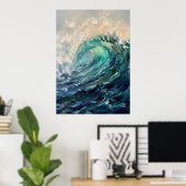 Affiche de vague d'océan turquoise (Bureau à domicile)