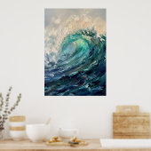 Affiche de vague d'océan turquoise (Cuisine)