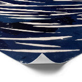 Affiche de vague océanique bleu marine (Coin)
