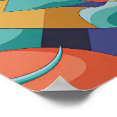 Affiche de vagues géométriques abstraites (Coin)