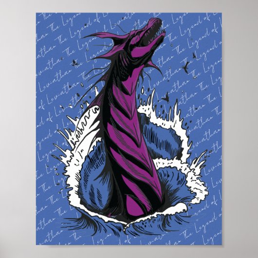 Affiche de vagues océaniques serpent monstre marin (Devant)