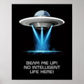 Affiche de vaisseau spatial UFO de texte personnal (Devant)