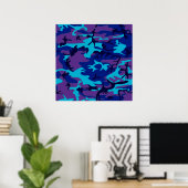 Affiche de valeur camouflage bleu foncé et violet (Bureau à domicile)