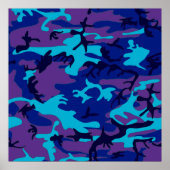 Affiche de valeur camouflage bleu foncé et violet (Devant)