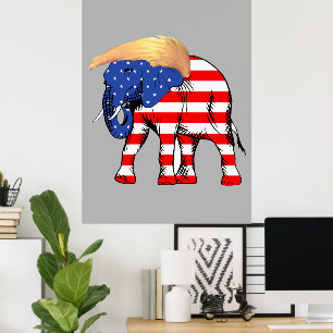 Affiche de valeur d'éléphant de mauvais cheveux de