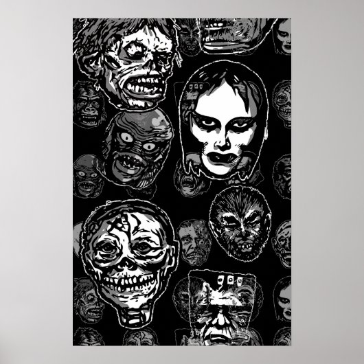 Affiche de variantes de masques de monstres – Horr (Devant)