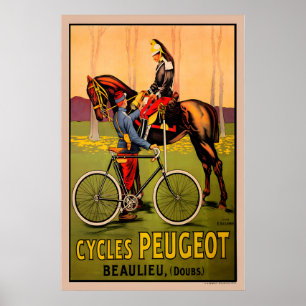 Affiche de vélo vintage Peugeot
