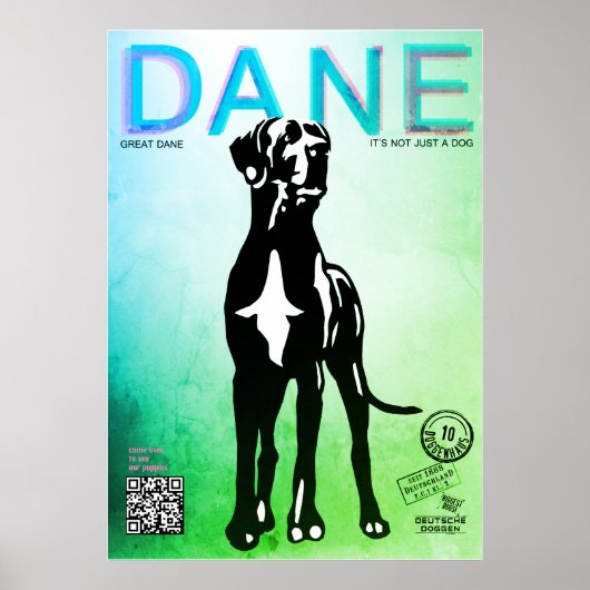 Affiche de vente de chiot Dogue Allemand (Devant)