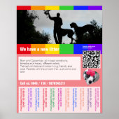 Affiche de vente de chiots avec code QR (Devant)