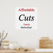 Affiche de vente de coupe de cheveux abordable mat (Cuisine)