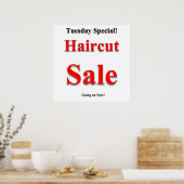 Affiche de vente de coupe de cheveux mardi mat - n (Cuisine)