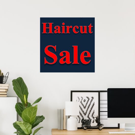 Affiche de vente de coupe de cheveux mat (Bureau à domicile)