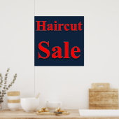 Affiche de vente de coupe de cheveux mat (Cuisine)