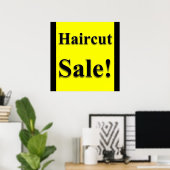 Affiche de vente de coupe de cheveux mate (Bureau à domicile)