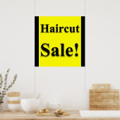 Affiche de vente de coupe de cheveux mate (Cuisine)
