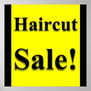 Affiche de vente de coupe de cheveux mate
