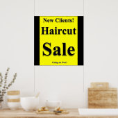 Affiche de vente de coupe de cheveux pour nouveaux (Cuisine)