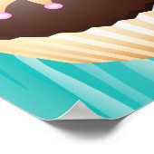 Affiche de vente de gâteaux Chocolat Cupcake bleu (Coin)