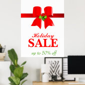 Affiche de vente de Noël Vacances Boue cadeau Roug (Bureau à domicile)