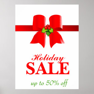 Affiche de vente de Noël Vacances Boue cadeau Roug