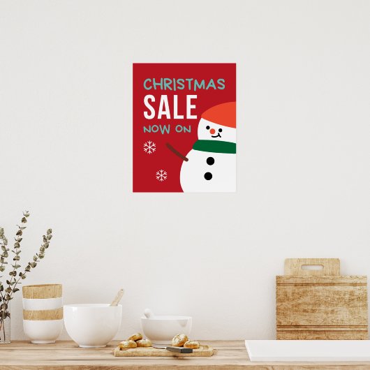 Affiche de vente de Noël, Vente de Noël Snowman (Cuisine)