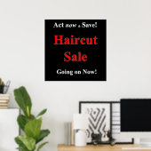 Affiche de vente pour coupe de cheveux Matte Act N (Bureau à domicile)