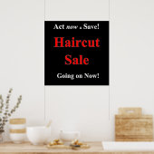 Affiche de vente pour coupe de cheveux Matte Act N (Cuisine)