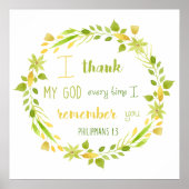 affiche de verset biblique philippiens à l'aquarel (Devant)
