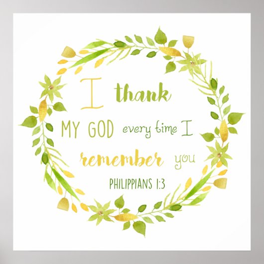 affiche de verset biblique philippiens à l'aquarel (Devant)