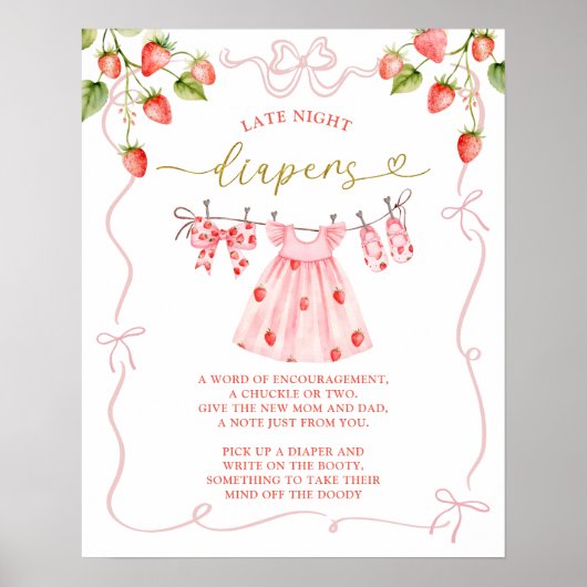 Affiche de vêtements de bébé Coquette rose Couches (Devant)