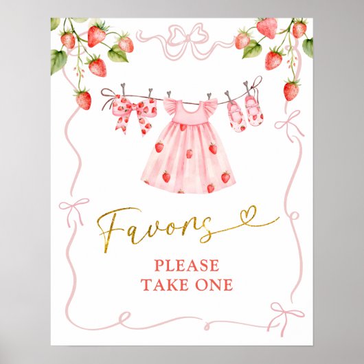 Affiche de vêtements de bébé coquette rose Favors  (Devant)