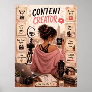 Affiche de vie de créateur de contenu Décoration