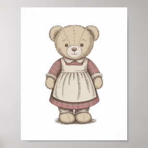 Affiche de vieux nounours, jolie décoration murale