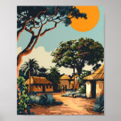 Affiche de village africain Impression d'art, Vint (Devant)