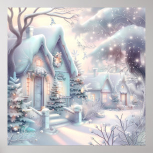 Affiche de village de Noël