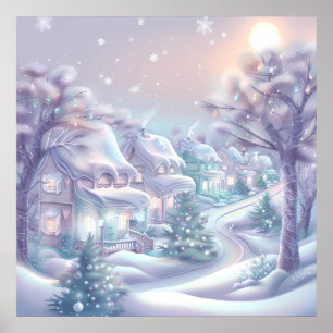 Affiche de village de Noël