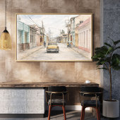 Affiche de ville coloniale colorée pour encadremen