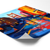 Affiche de ville colorée avec Pont (Coin)