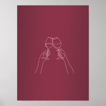 Affiche de vin Cheers