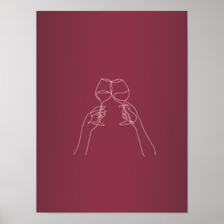 Affiche de vin Cheers