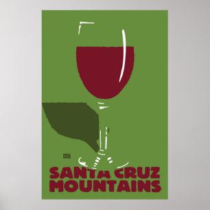 Affiche de vin de montagnes de Santa Cruz de