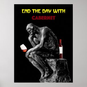 Affiche de vin. Terminez La Journée Avec Cabernet.