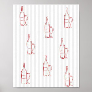 Affiche de vin Verres à vin rouge