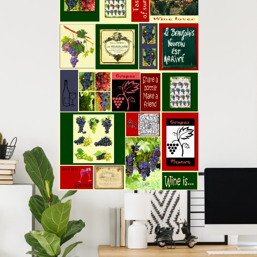 Affiche de vin, vin français (Bureau à domicile)