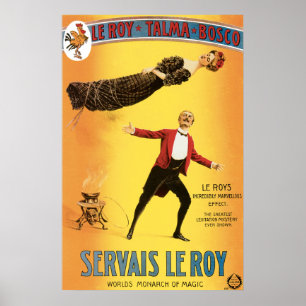 Affiche de Vintage Servais Le Roy Magician