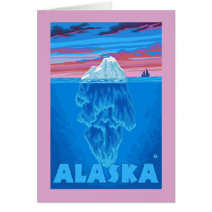 Affiche de Vintage voyage d'AlaskaIceberg