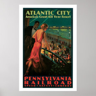 Affiche de Vintage voyage d'Atlantic City