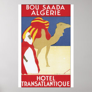 Affiche de Vintage voyage de Bou Saada Algerie
