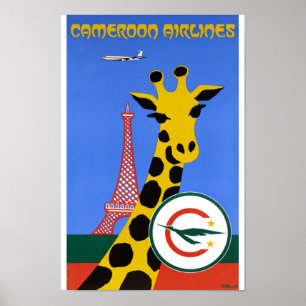 Affiche de Vintage voyage de Cameroon Airlines