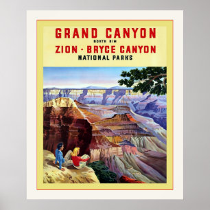 Affiche de Vintage voyage de ~ de canyon grand